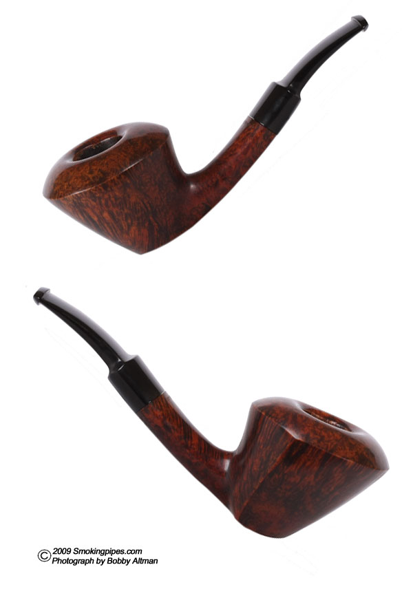 Danish Estate W. O. Larsen Straight Grain Smooth Paneled Bent Dublin (7) (Replacement Tenon)