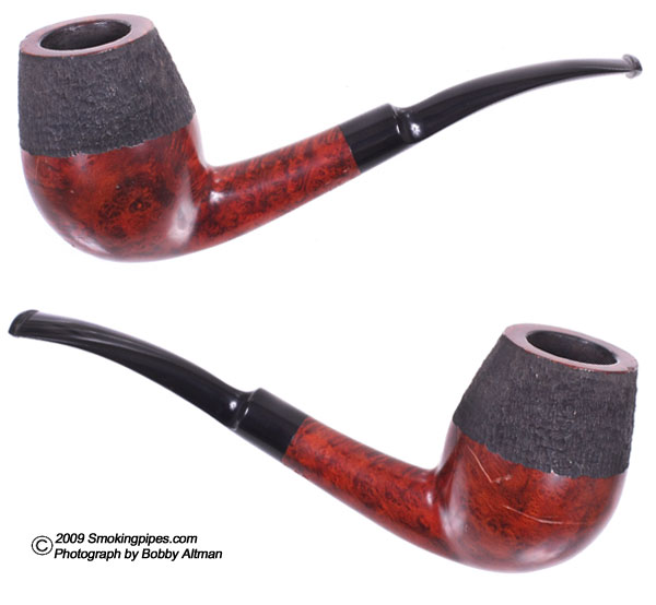 Danish Estate W. O. Larsen Handmade Partially Rusticated Bent Billiard