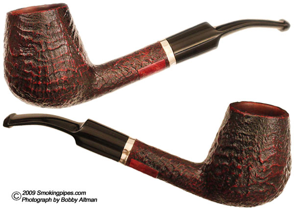 Danish Estate W.O. Larsen Handmade Sandblasted Bent Brandy with Silver Band