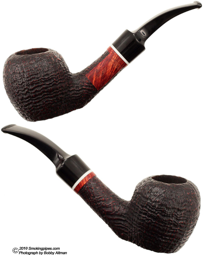 Danish Estate Viggo Nielsen Hand Shaped Sandblasted Bent Apple Sitter (100)