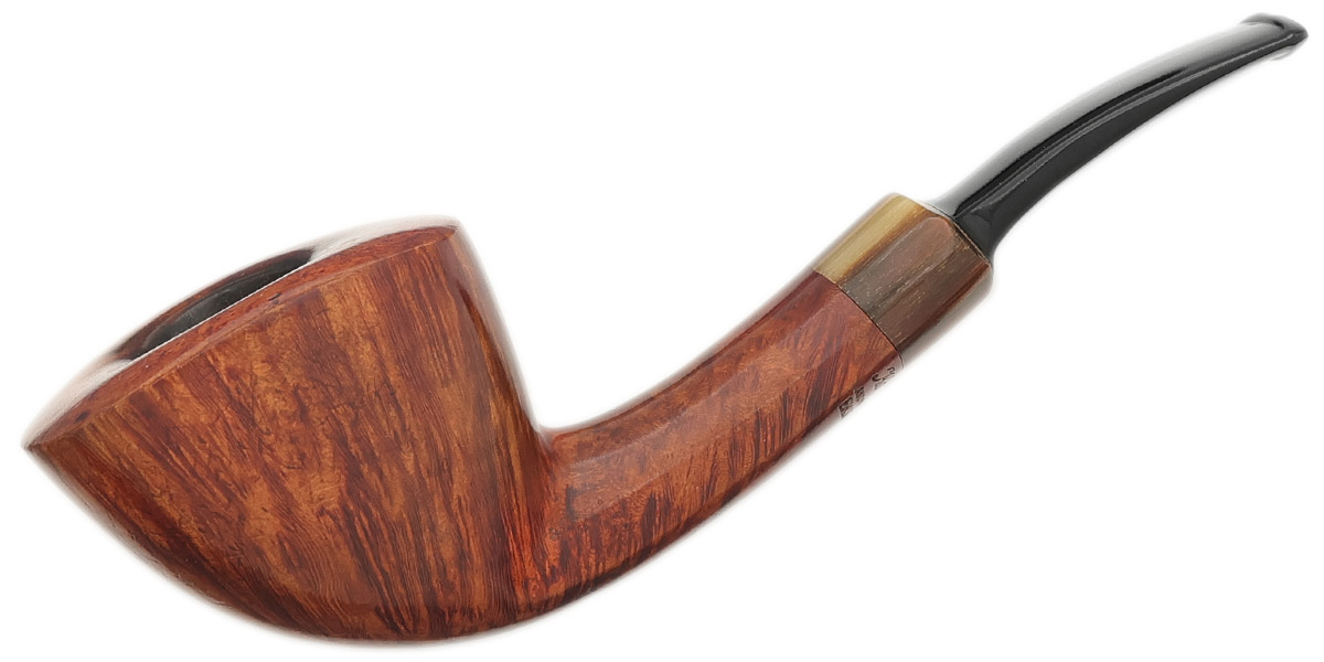 Karl Erik Ekstravagant Smooth Bent Dublin with Horn (B) Tobacco Pipe