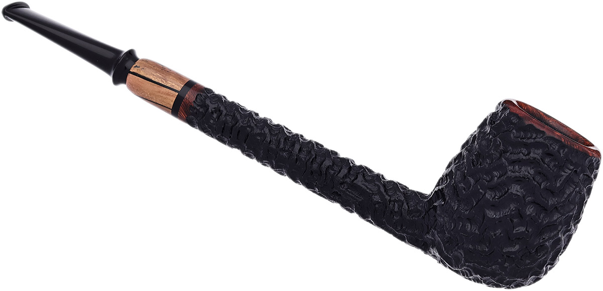 Danish Estate Mike Sebastian Bay Rusticated Pencil Shank Billiard with Mammoth (Unsmoked)