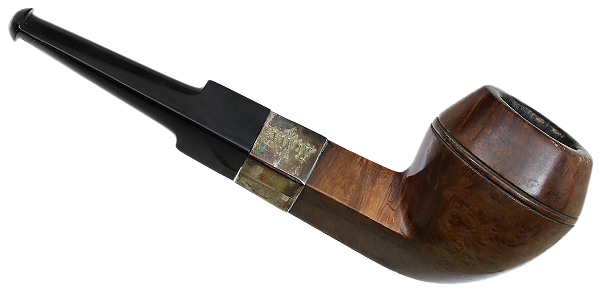 English Estate Antique Barling Four Pipe Presentation Set with Silver (1898)