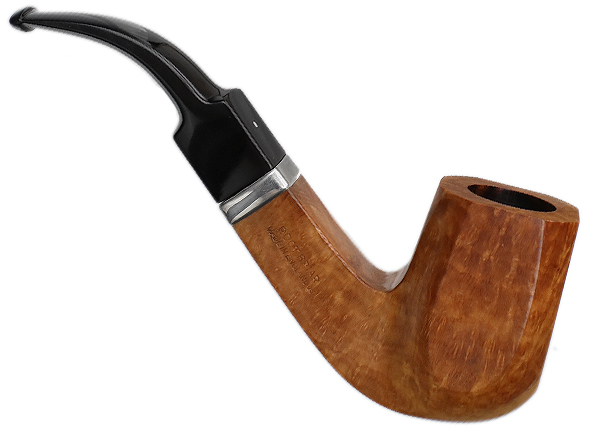 English Estate Dunhill Root Briar Paneled Bent Billiard with 6mm Silver Band (DR) (*) (2008) (Unsmoked)