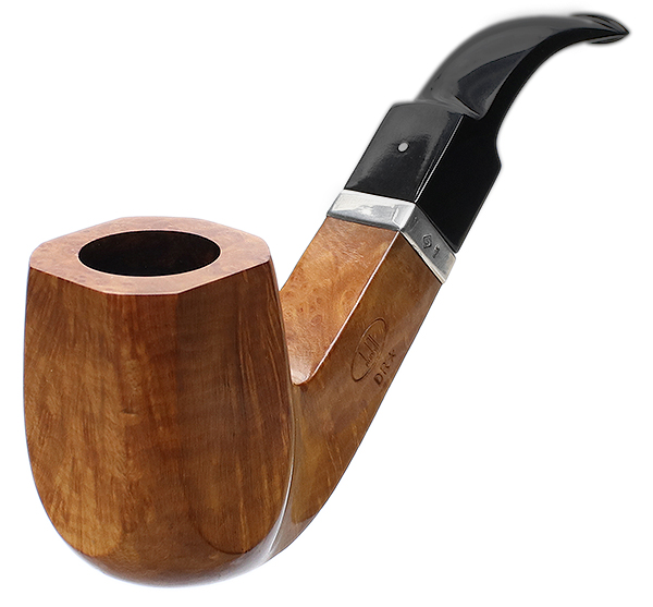 English Estate Dunhill Root Briar Paneled Bent Billiard with 6mm Silver Band (DR) (*) (2008) (Unsmoked)
