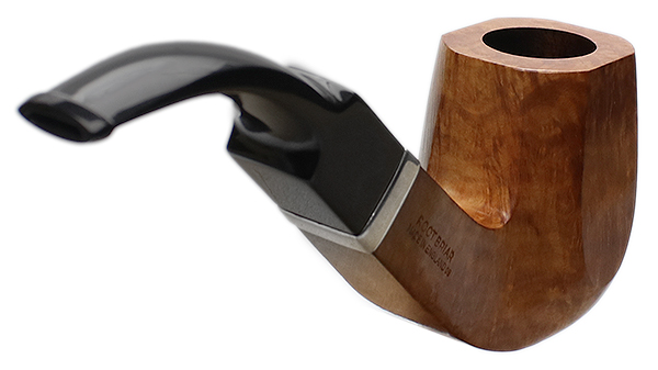 English Estate Dunhill Root Briar Paneled Bent Billiard with 6mm Silver Band (DR) (*) (2008) (Unsmoked)