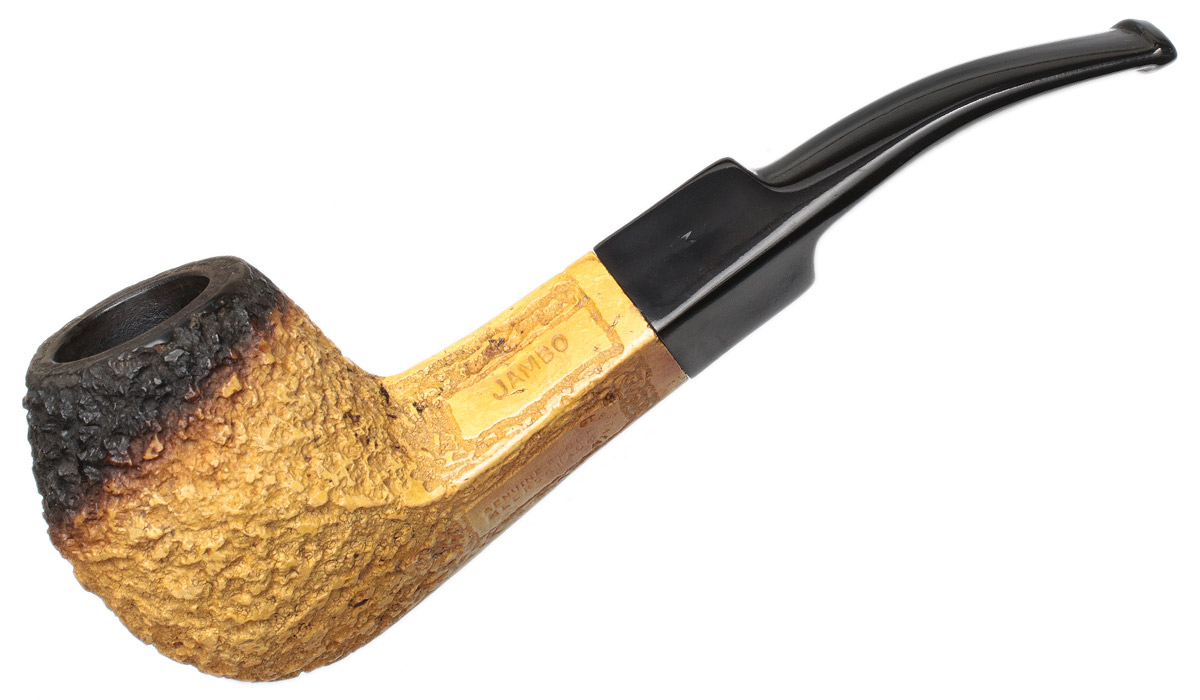 English Estate Jambo Meerschaum Rusticated Bent Bulldog