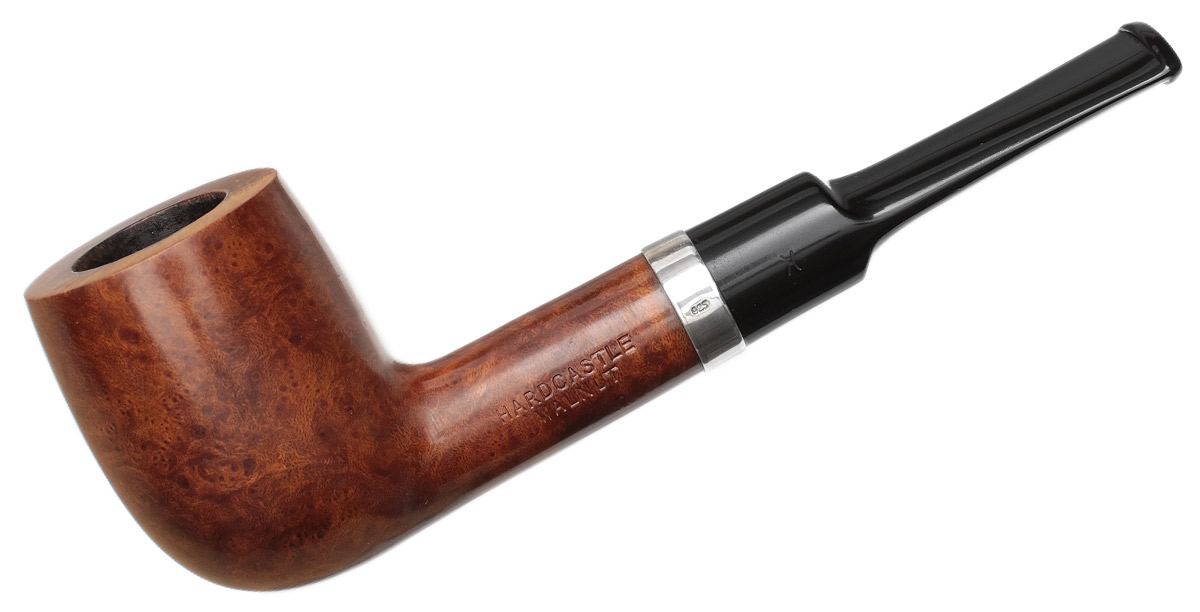 English Estate Hardcastle Walnut Smooth Bent Billiard with Silver