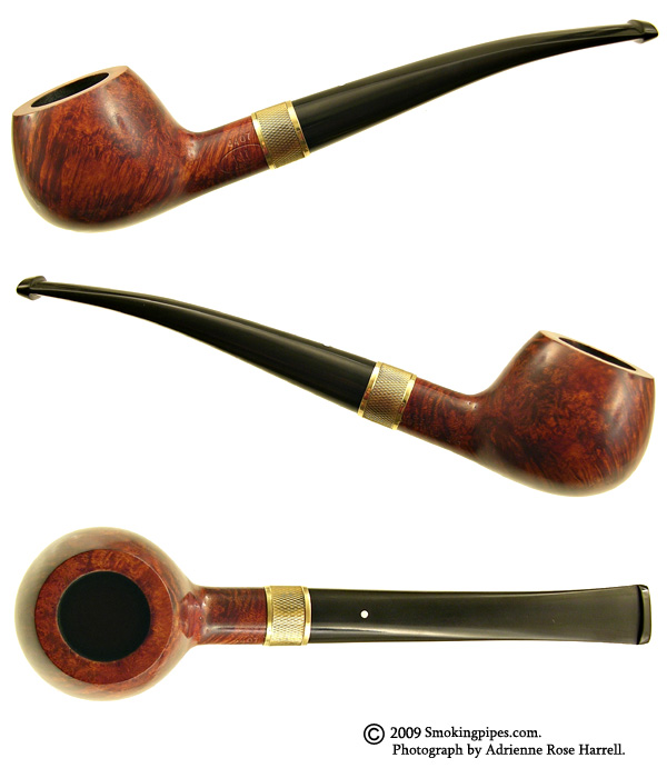 English Estate Dunhill Amber Root (4407) with 9K 10mm AD Gold Barley Surface Band (2003)