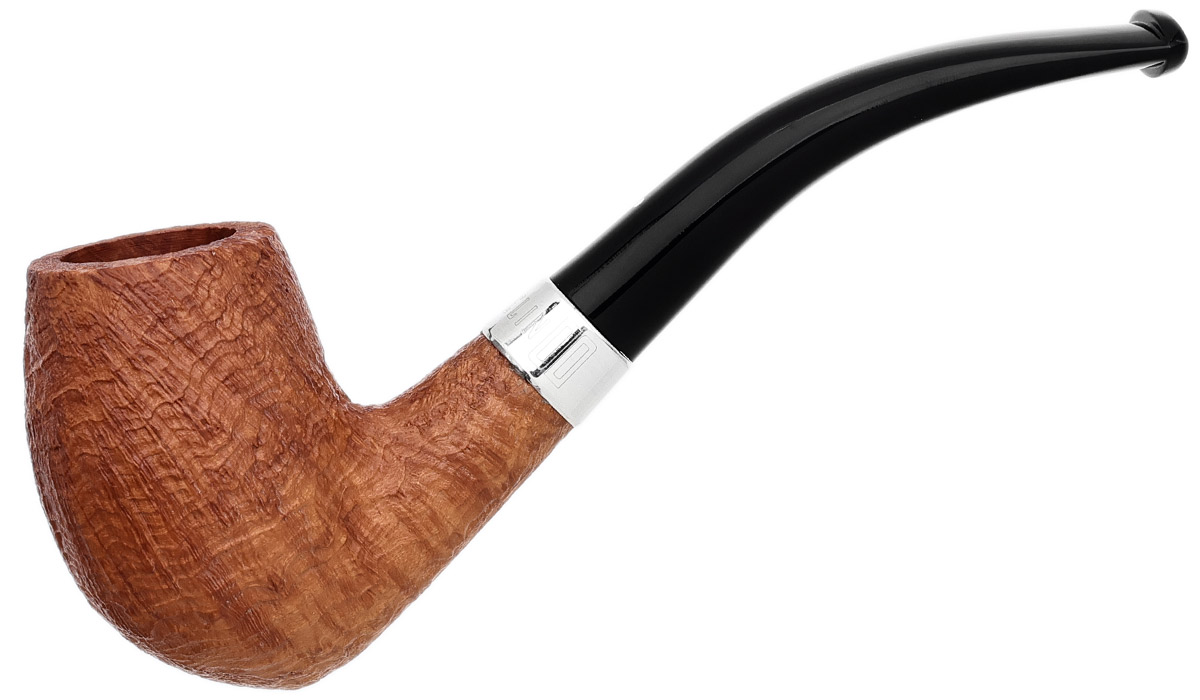 English Estate Dunhill Zeppelin Tanshell Quaint Bent Billiard with Silver (4) (16/16) (2025) (with Case and Silver Tamper) (Unsmoked)