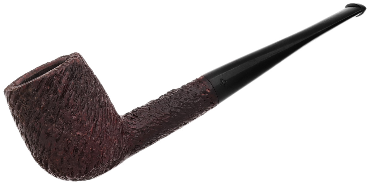 English Estate Sunrise Etched Grain Rusticated Billiard (28) (by Comoy