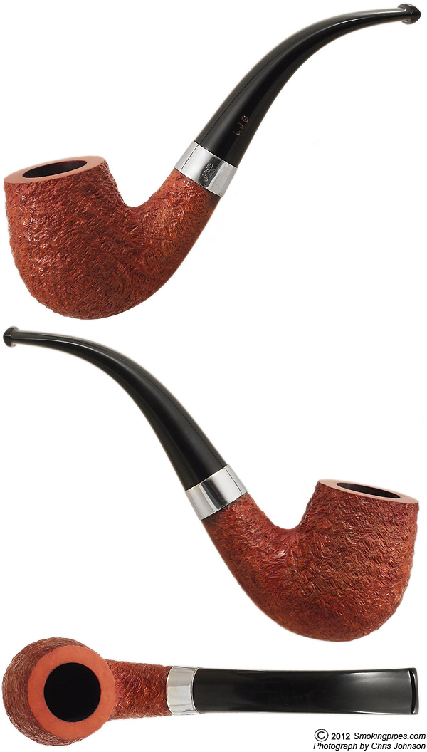 English Estate Ferndown Antique Bark Bent Billiard with Silver Band (*) (Unsmoked)