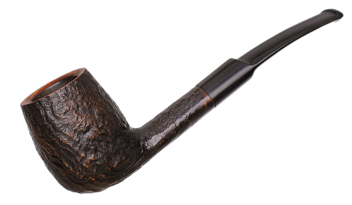 French Estate Iwan Ries Blackruf Sandblasted Bent Billiard (201)