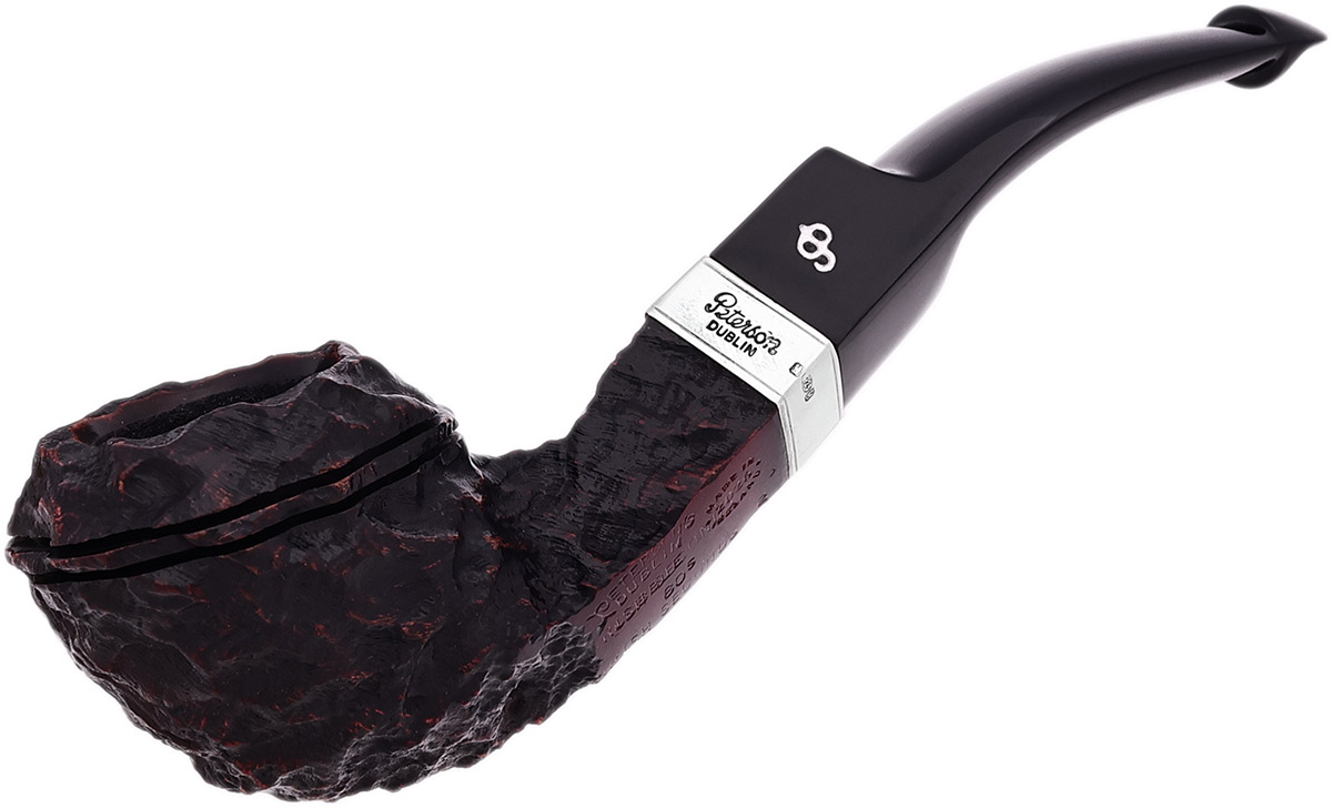 Irish Estate Peterson Irish Seconds Rusticated Bent Bulldog with Silver (2) (P-Lip) (Unsmoked)