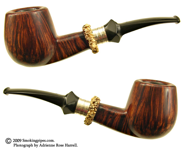 German Estate Hartmann Design Bent Billiard with Antler and Silver (A)