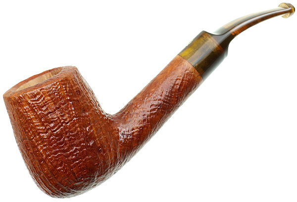 Italian Estate Savinelli Handmade Sandblasted Bent Billiard (6mm) (Unsmoked)