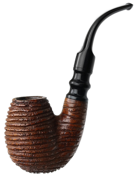 Erica Exotique Rusticated Bent Egg (K.11) (709) (by Lorenzo) Tobacco Pipe