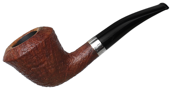 Italian Estate Savinelli Autograph Sandblasted Bent Dublin with Silver (4) (6mm)