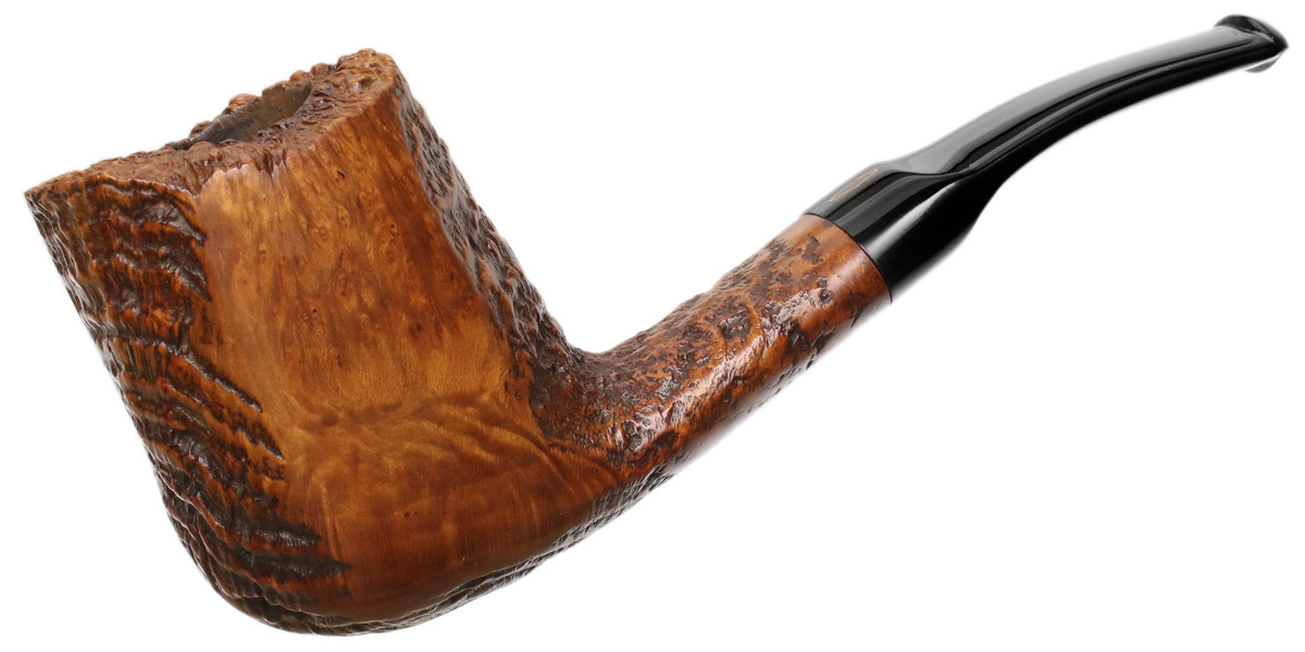 Italian Estate Brebbia Collection Partially Sandblasted Bent Billiard (Replacement Tenon)
