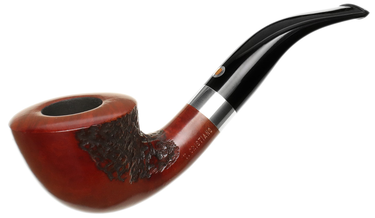 Italian Estate T. Cristiano Metamorfosi Partially Rusticated Bent Dublin with Silver (C509) (9mm) (Unsmoked)