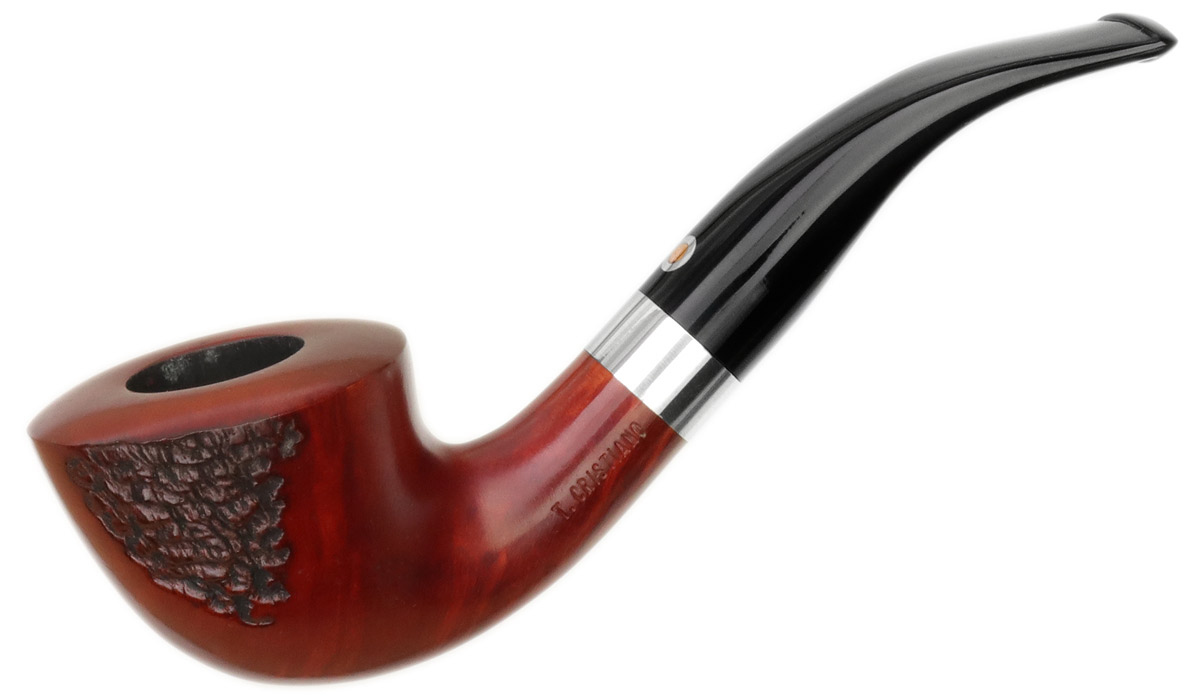 Italian Estate T. Cristiano Metamorfosi Partially Rusticated Bent Dublin with Silver (C509) (9mm) (Unsmoked)