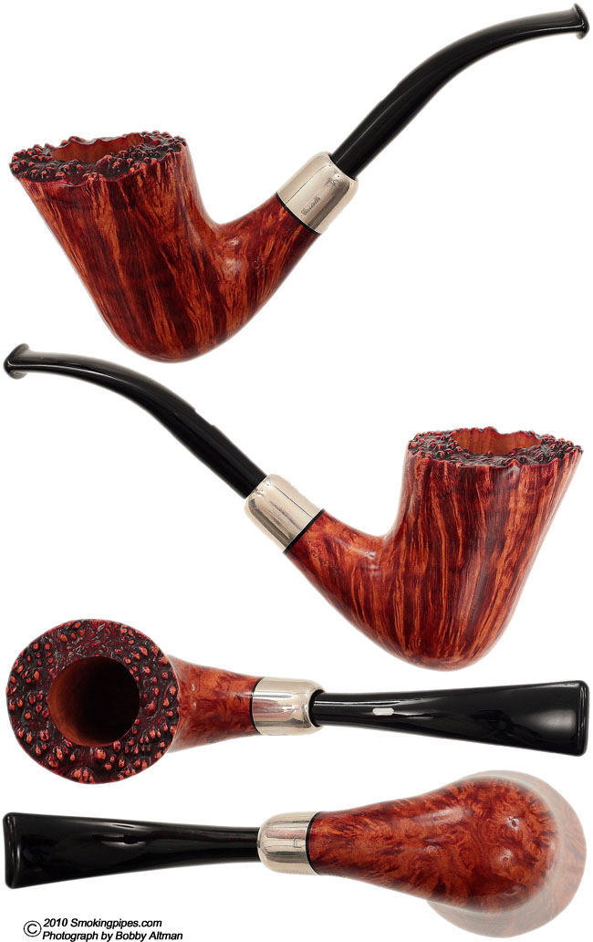 Italian Estate Castello Trademark Bent Dublin with Sterling Silver Army Mount (KKKK) (Unsmoked)