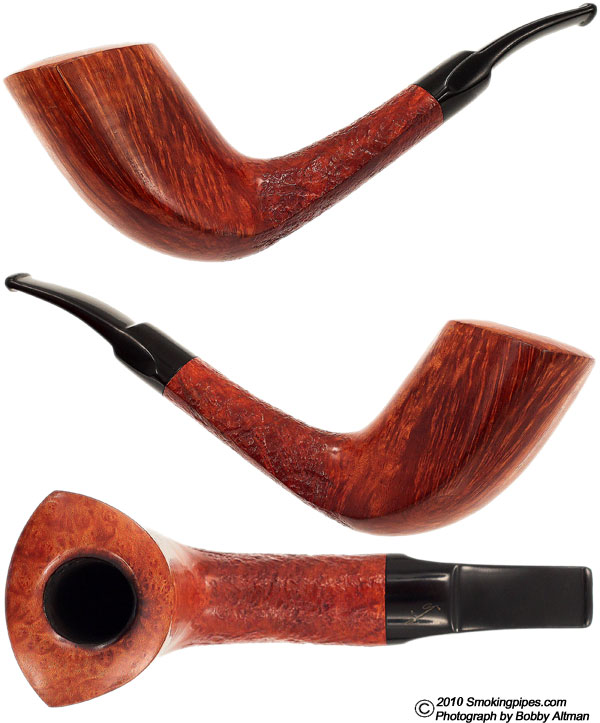 Italian Estate Savinelli Autograph Partially Sandblasted Bent Dublin (6) (1970s-1980s)