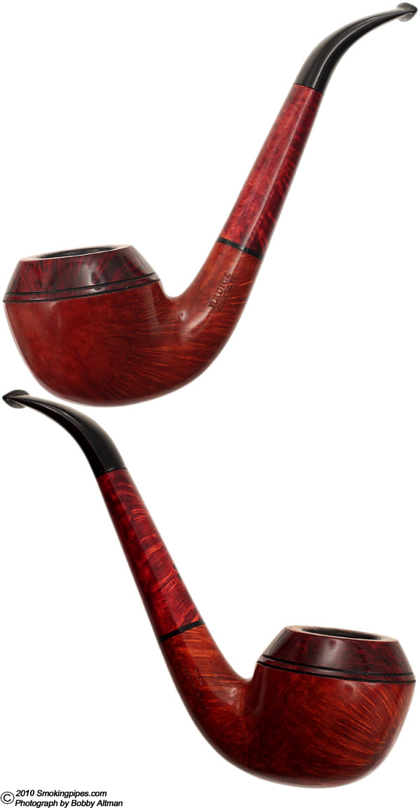 Italian Estate Radice Single Bore Clear Bent Rhodesian with Shank Extension