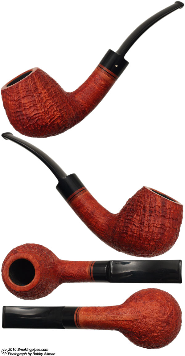 Italian Estate Becker Sandblasted Bent Billiard (Three Club) (Unsmoked)