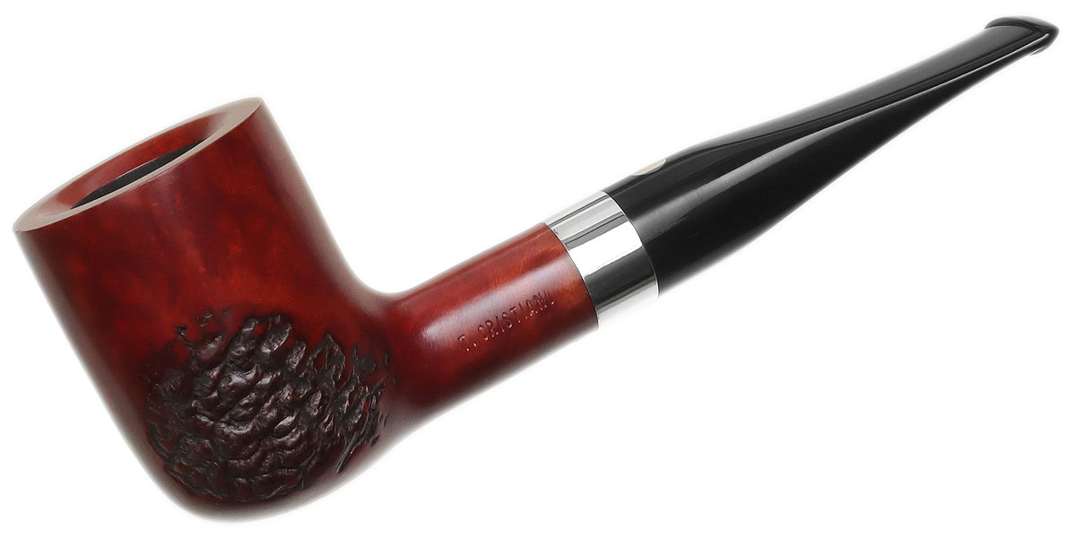 Italian Estate T. Cristiano Metamorfosi Spot Carved Billiard with Silver (50 C1) (9mm) (Unsmoked)