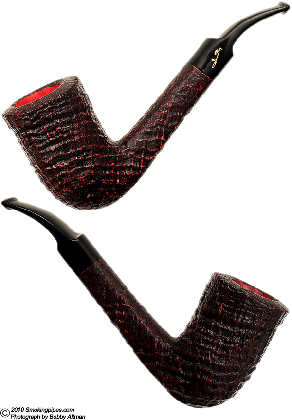 Italian Estate Savinelli Autograph Sandblasted Bent Billiard (4) (6mm) (Unsmoked)