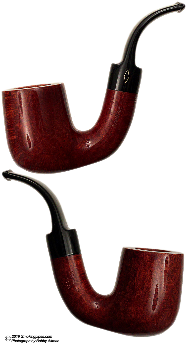 Italian Estate Brebbia Stand Up Noce Bent Billiard (2863) (Unsmoked)