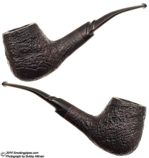 Italian Estate Savinelli Autograph Sandblasted Bent Billiard (4) (Replacement Stem?)