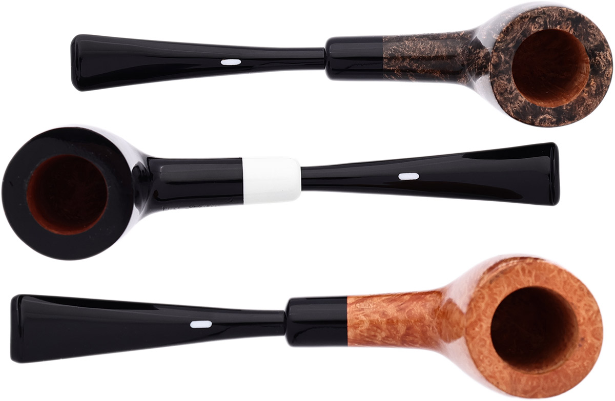 Italian Estate Castello 3 Pipe Set (with Leather Box) (Unsmoked)