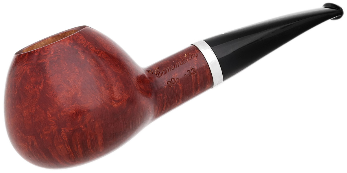Italian Estate Caminetto Smooth Bent Brandy with Silver (00.33) (AR) (Unsmoked)