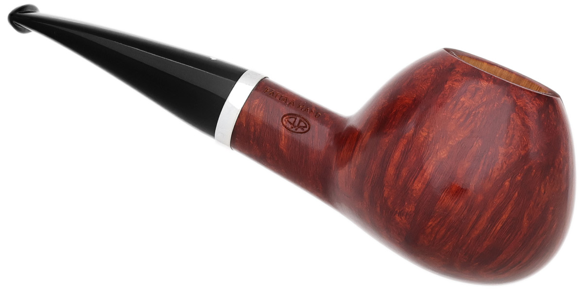 Italian Estate Caminetto Smooth Bent Brandy with Silver (00.33) (AR) (Unsmoked)