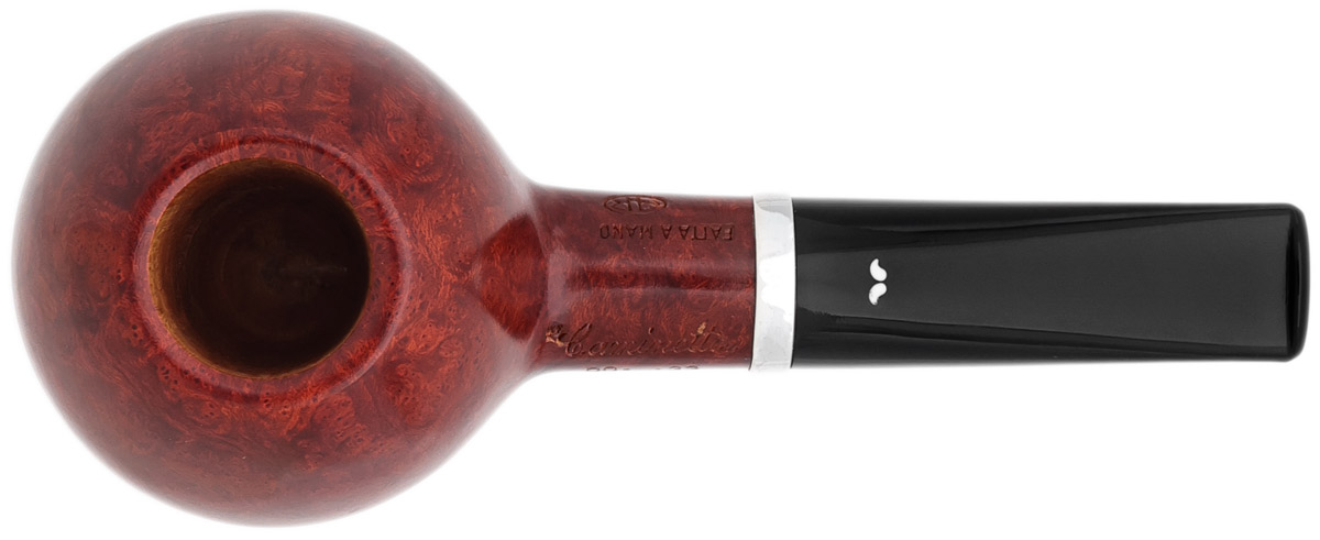 Italian Estate Caminetto Smooth Bent Brandy with Silver (00.33) (AR) (Unsmoked)