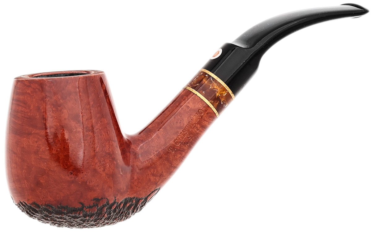Italian Estate T. Cristiano Partially Rusticated Bent Billiard (V.S.Q.) (30 C 4) (Unsmoked)