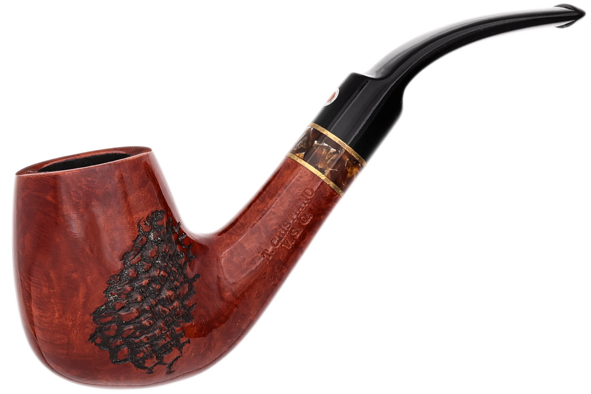 Italian Estate T. Cristiano Partially Rusticated Bent Billiard (V.S.Q.) (30 C 4) (Unsmoked)