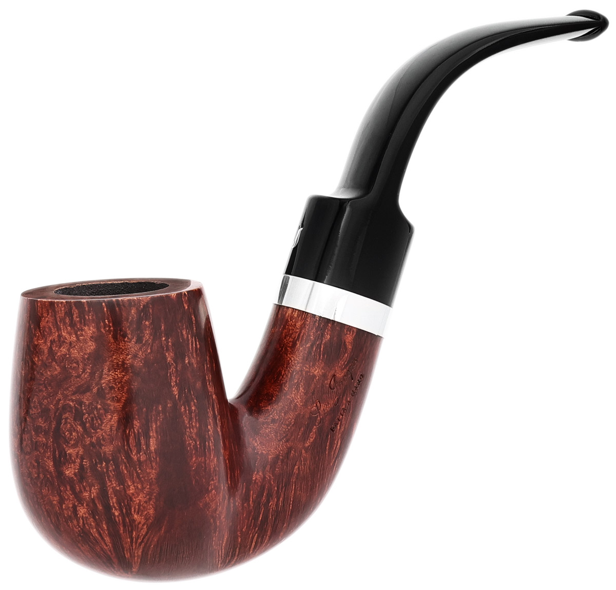 Italian Estate Ser Jacopo Smooth Bent Billiard with Silver (L1) (Unsmoked)