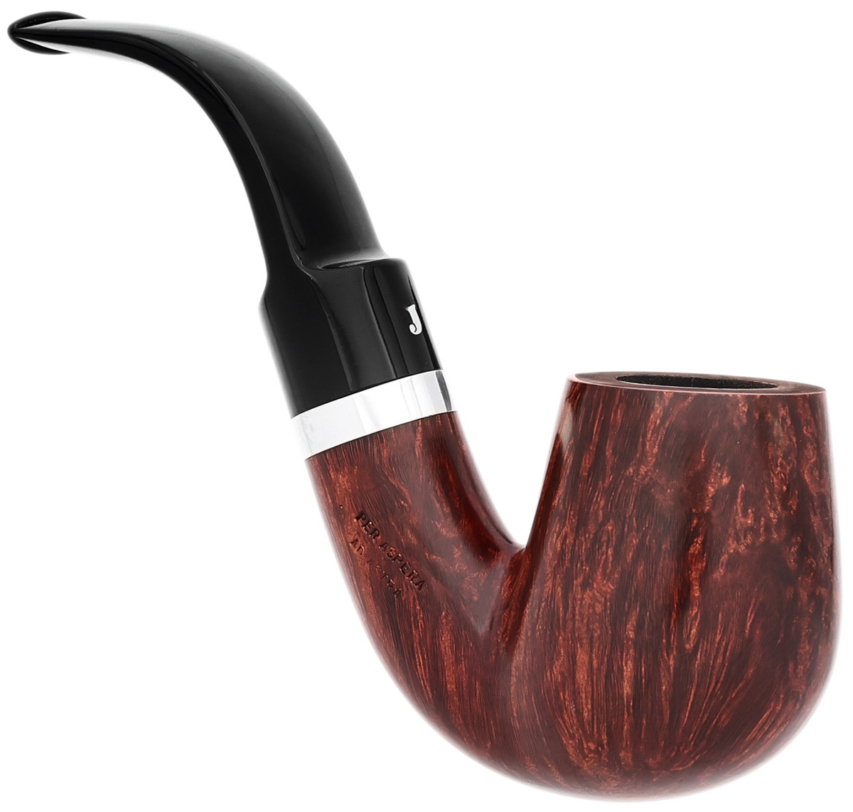 Italian Estate Ser Jacopo Smooth Bent Billiard with Silver (L1) (Unsmoked)