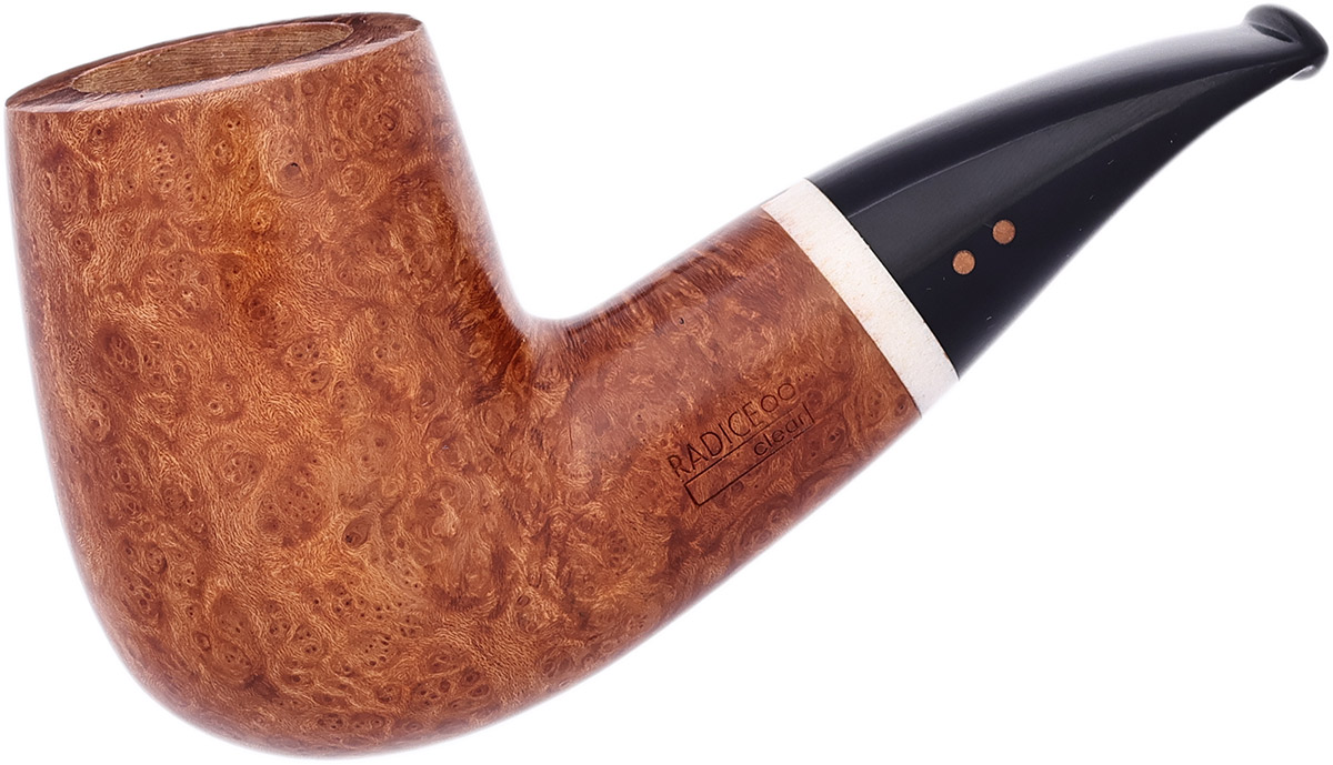 Italian Estate Radice Clear Bent Billiard with Antler (Unsmoked)