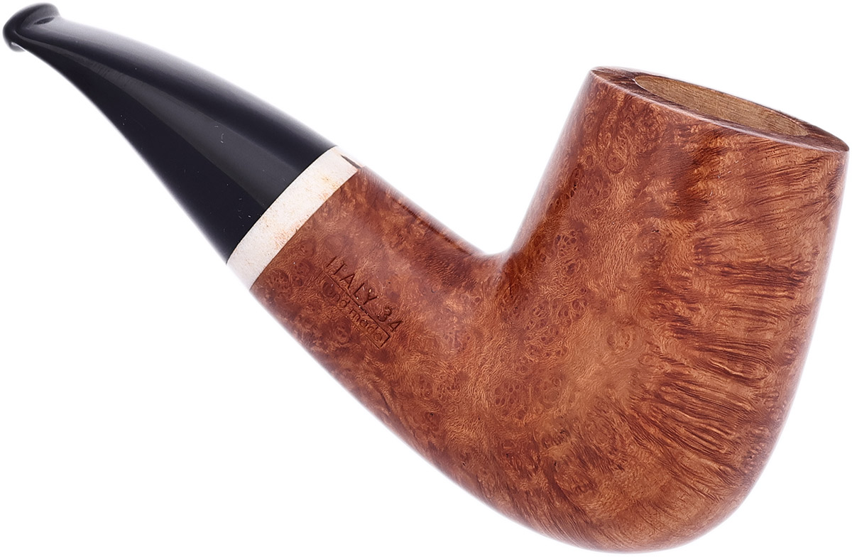 Italian Estate Radice Clear Bent Billiard with Antler (Unsmoked)
