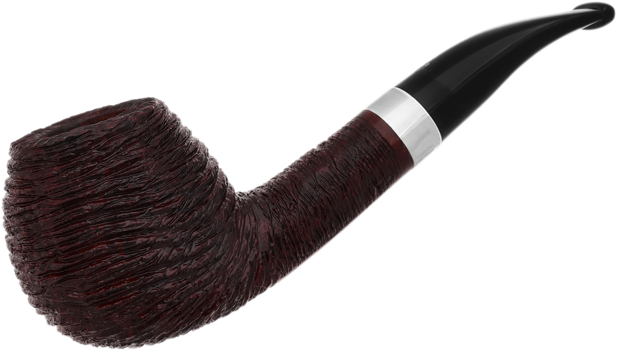 Italian Estate Savinelli Artisan Rusticated Bent Apple with Silver (6mm)