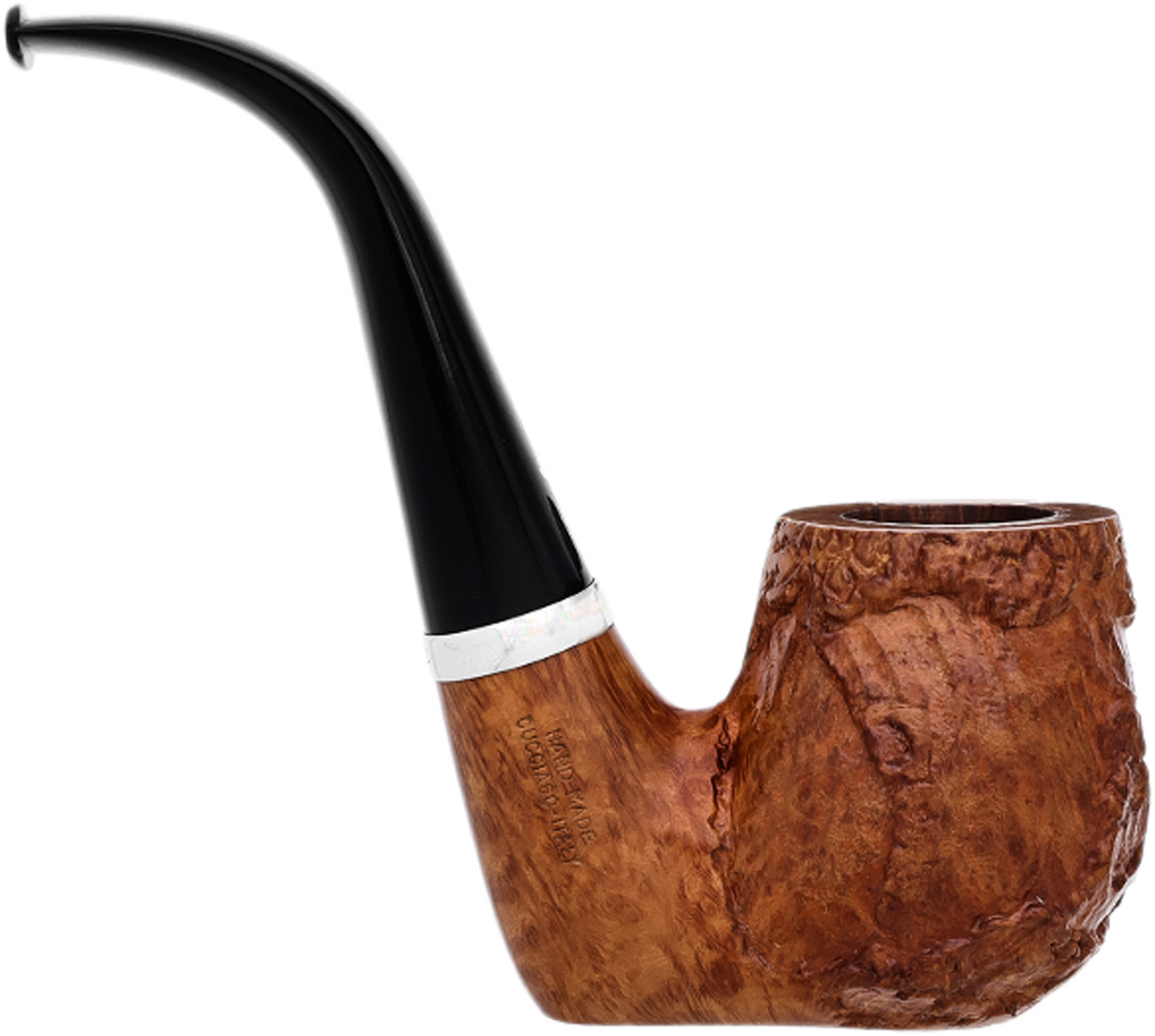 Italian Estate Caminetto Carved Bent Billiard Sitter with Silver (7.L.15)