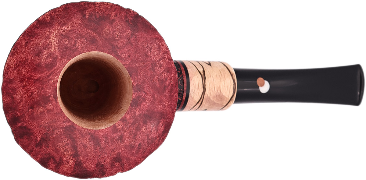 Italian Estate Claudio Cavicchi Black Sandblasted Bent Dublin with Spalted Beechwood (Unsmoked)