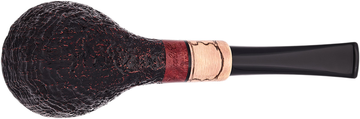 Italian Estate Claudio Cavicchi Black Sandblasted Bent Dublin with Spalted Beechwood (Unsmoked)