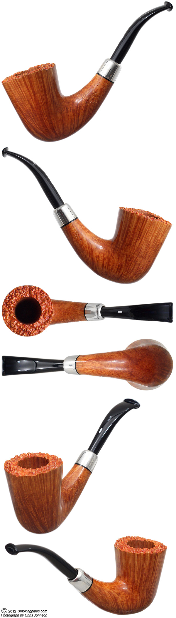 Italian Estate Castello Collection Fiammata Great Line Bent Dublin with Silver Band (KKK) (2008) (Unsmoked)