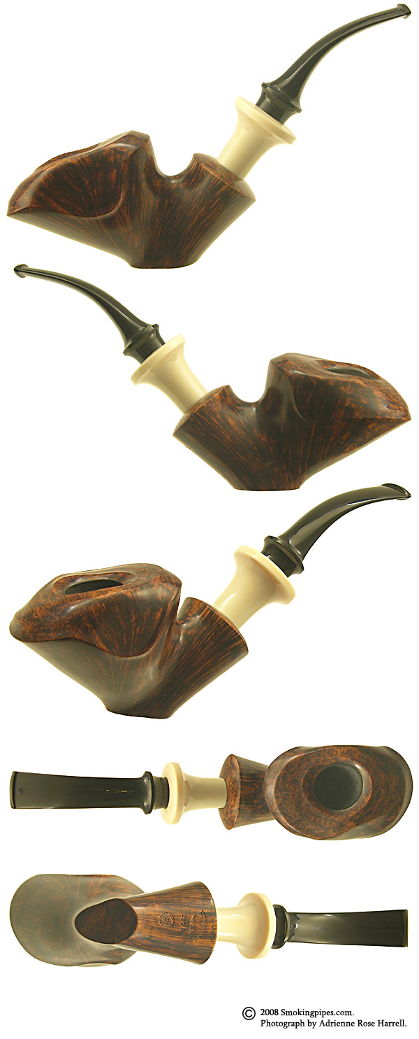 Japanese Estate Hiroyuki Tokutomi Freehand Sitter with Mastodon Ivory Ferrule (One Snail) (2005) (Unsmoked)