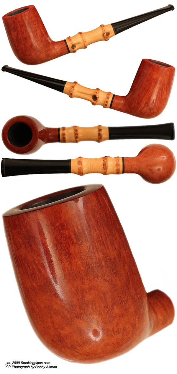 Japanese Estate Tutom Original Fukashiro Make Smooth Billiard with Bamboo (P) (H) (Unsmoked)
